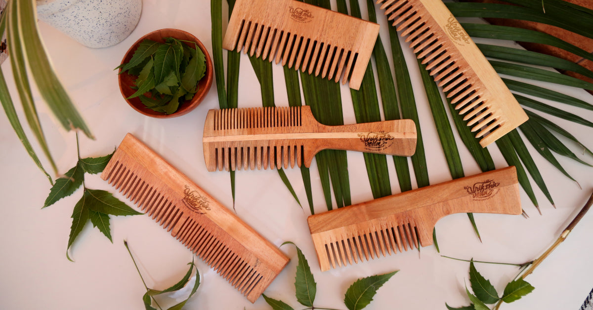Neem Comb Choose the Perfect Neem Wood Comb for Your Hair Type – vrikshaveda