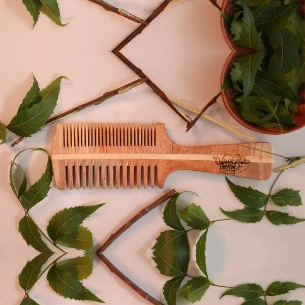 Neem Comb Double sided Neem Wood Comb with Handle