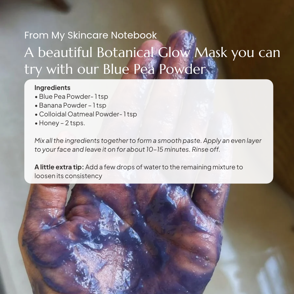 Blue Butterfly Pea Flower Powder for Face Masks| 40g in Glass Jar