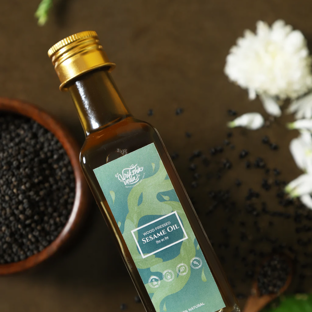 Pure Wood Pressed Black Sesame Seed Oil | Til ka Tel | 100 ml