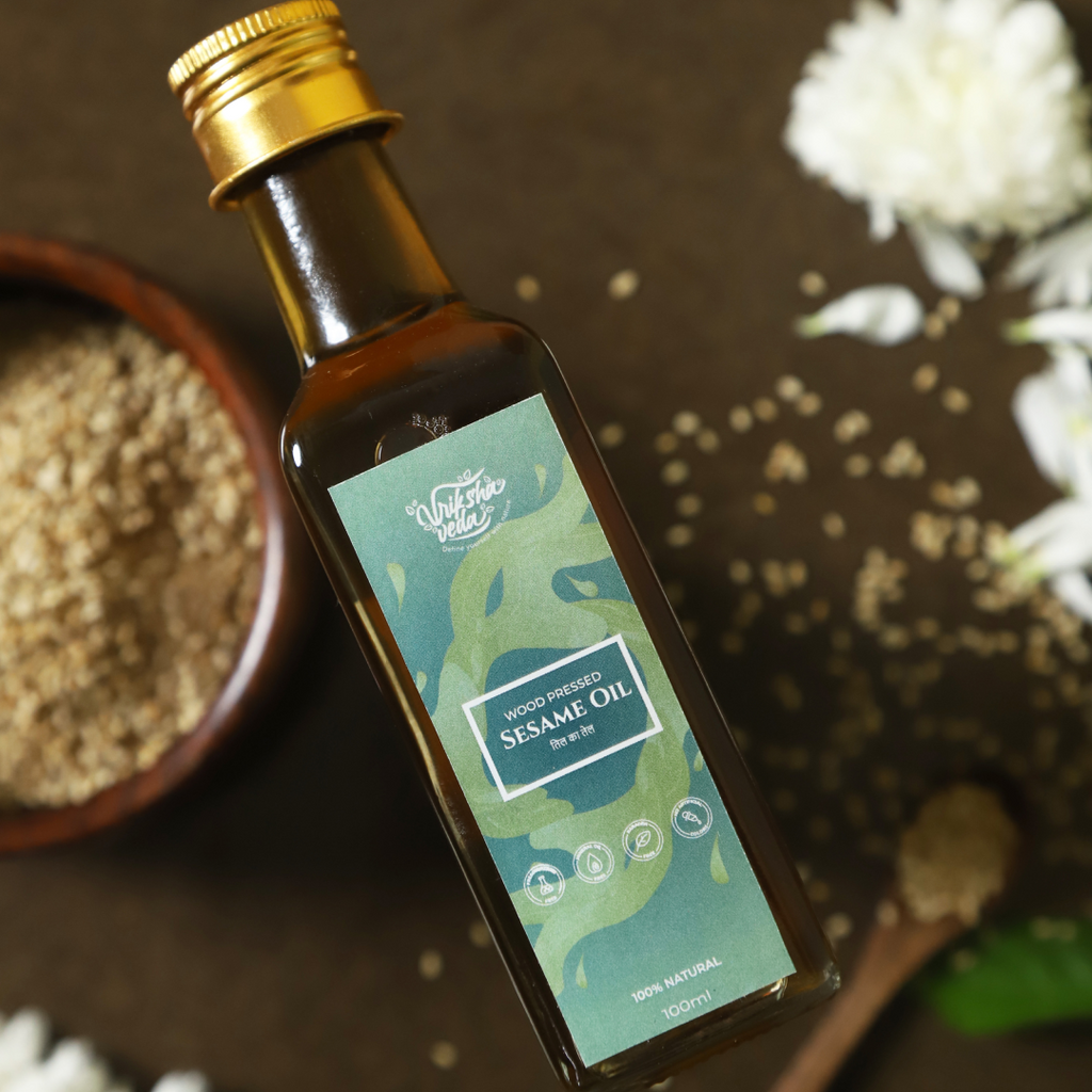 100% Pure Wood Pressed Sesame Oil for Skin & Hair Care
